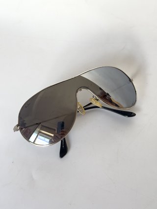 Occhiali da sole Ray-Ban uomo mascherina argento