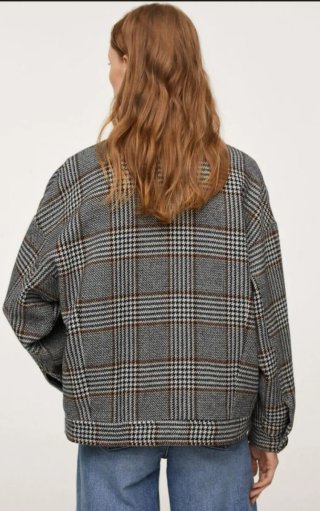Chaqueta bomber cuadros Mango