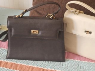 Bolso Piel Marrón y Beige Estilo Hermes
