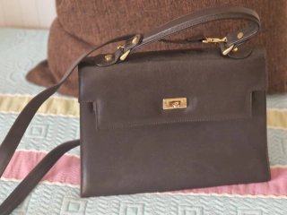 Bolso Piel Marrón y Beige Estilo Hermes