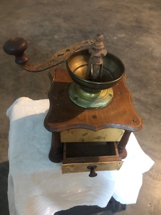 Macina Caffè Vintage Legno Ottone