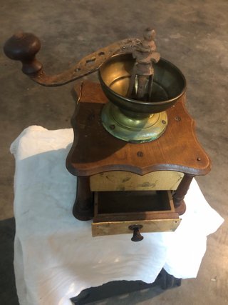 Macina Caffè Vintage Legno Ottone
