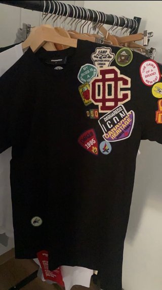 Camiseta DSQUARED2 Negra con Parches Talla S