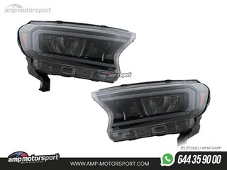 FAROS DELANTEROS FULL LED MATRIX PARA FORD RANGER / RAPTOR 15-20