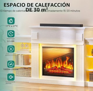 Chimenea Eléctrica Blanca 72