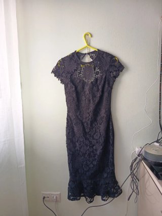 Vestido de fiesta negro encaje