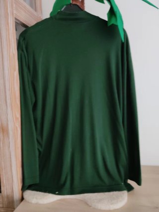 Jersey cuello alto verde con bordado