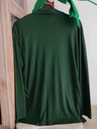 Jersey cuello alto verde con bordado