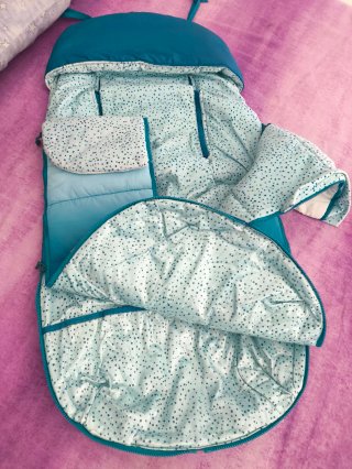 Saco Tuc Tuc invierno universal silla bebé azul.