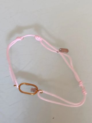 Pulsera Tous Rosa Cuerda Oso Dorado