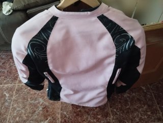 Chaqueta Moto Negra y Rosa
