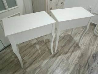 Mesitas de noche vintage blancas (2 unidades)