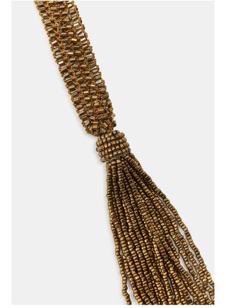 Collar punto abalorios flecos