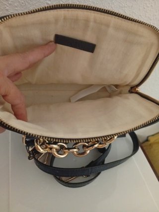 Bolso Zara Negro Piel Cocodrilo Cadena Dorada