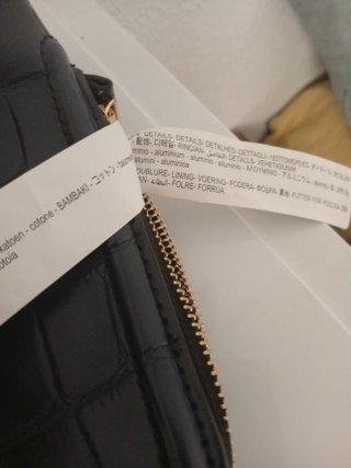 Bolso Zara Negro Piel Cocodrilo Cadena Dorada