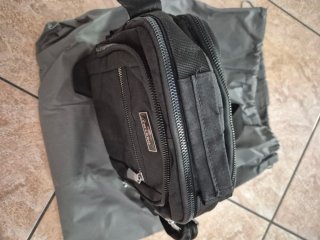 Borsa a tracolla uomo nera/grigia