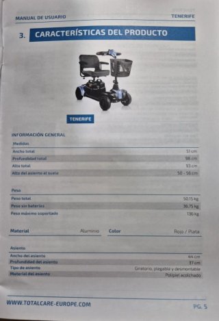 Silla eléctrica total Care modelo Tenerife.