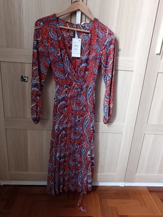 Vestido Springfield estampado paisley talla 34