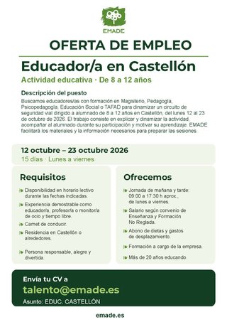 Educador/a en Castellón