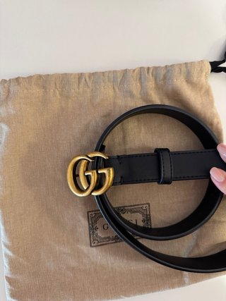 Cintura Gucci Marmont Doppia G Oro Nero