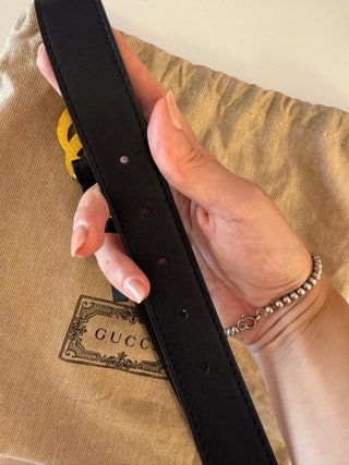 Cintura Gucci Marmont Doppia G Oro Nero