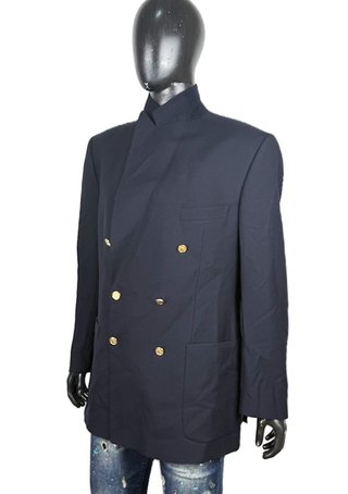 Burberry Blazer Lana Vergine Taglia 54 Blu