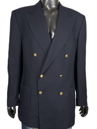 Burberry Blazer Lana Vergine Taglia 54 Blu