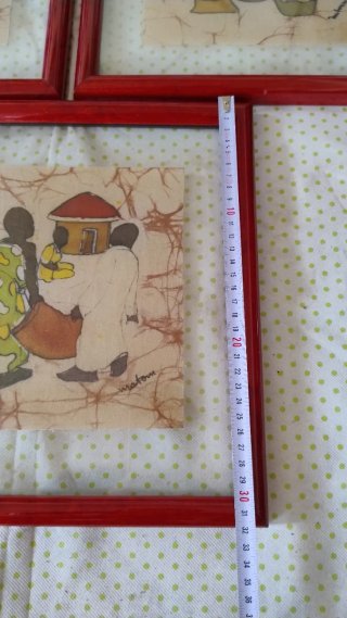 Quadro vintage Triptico Batik Africano