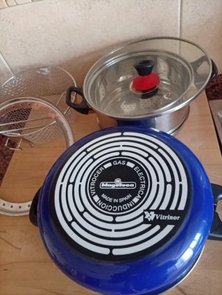 Olla Freidora Escurridor Rayador Vaporela 28cm.