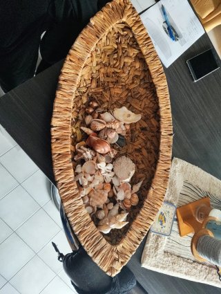 Cesto barca in vimini(vuoto)