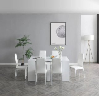 Mesa extensible blanca