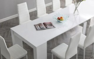 Mesa extensible blanca