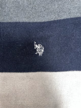 Polo Assn. Jersey Rayas Media Cremallera