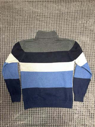 Polo Assn. Jersey Rayas Media Cremallera