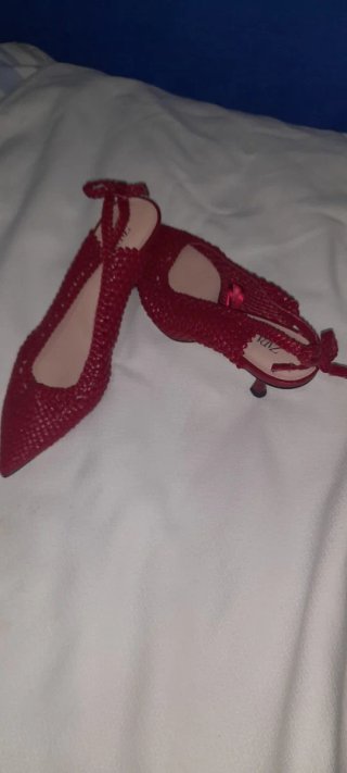 ZARA Zapatos Rojos Tacón Bajo