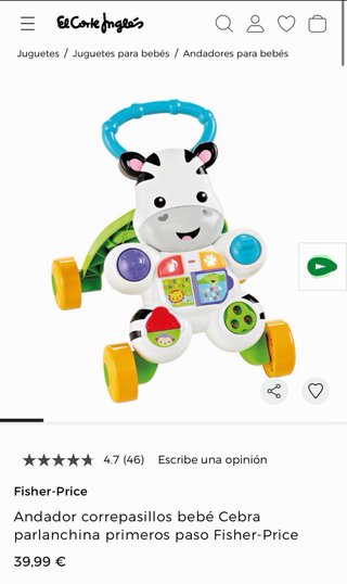 Andador Bebé Cebra Fisher-Price