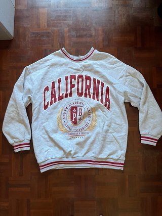 Sudadera California University Gris y Roja