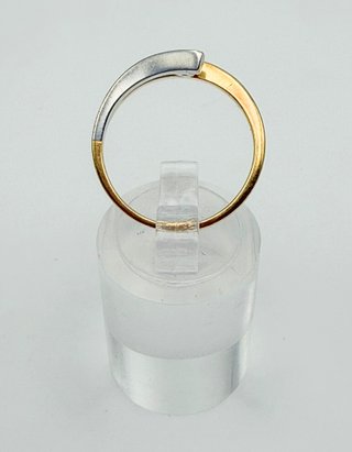 Anillo Oro 18k Combinado Circonita 2.98 gr