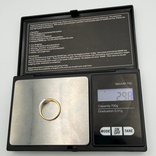 Anillo Oro 18k Combinado Circonita 2.98 gr