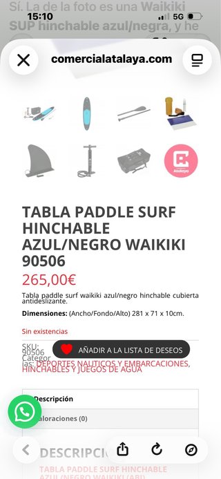 Tabla Paddle Surf para niños