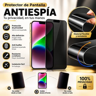 Funda Iphone + Protector Privacidad + Cámara