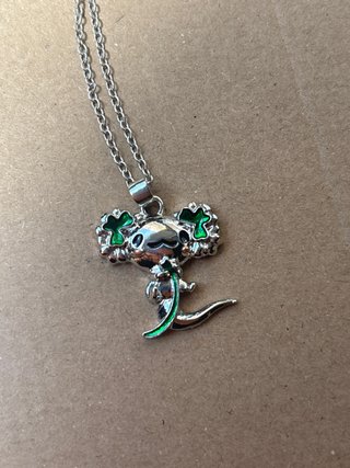 Colgante ajolote Plata y Verde