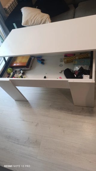 Mesa de centro pequeña madera blanca