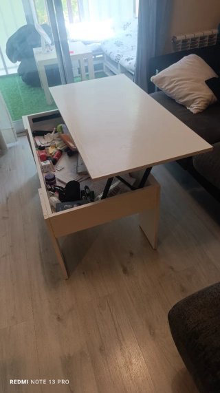 Mesa de centro pequeña madera blanca