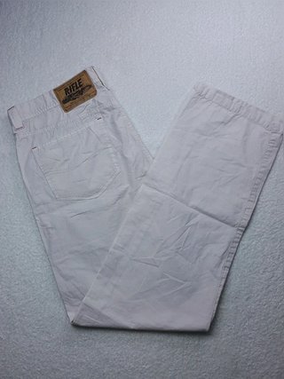 Pantalone Rifle Tg. 48 (W34) uomo bianco cotone