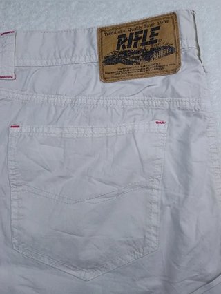 Pantalone Rifle Tg. 48 (W34) uomo bianco cotone