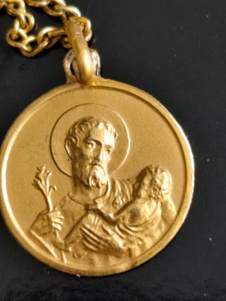 Cadena de 50 cm con medalla de San José con niño