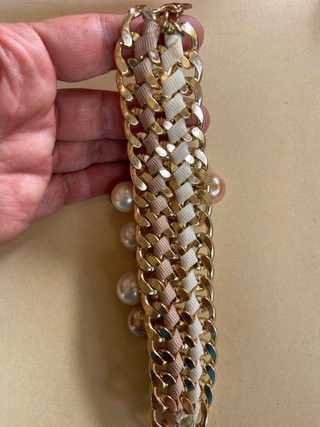 Bracciale donna catena perle oro bianco