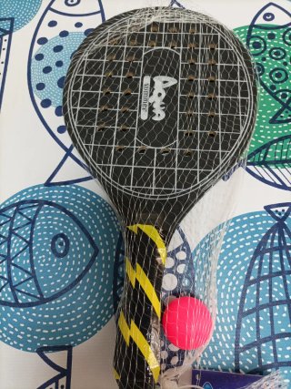 Raquetas de playa con pelota
