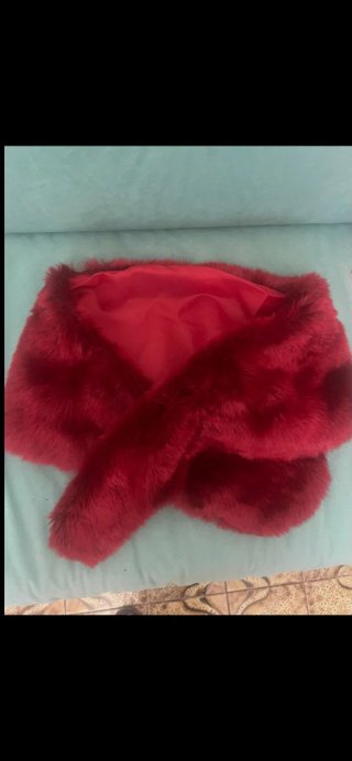 Milly sciarpa pelliccia ecologica rossa